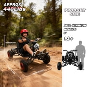 Vakiorn 1500W Electric Go Kart 30MPH 330LBS Capacity 8 Inch All Terrain Tires Front LED 10.4Ah 15+ Mile for Adults Off Road Trail