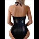 thumbnail image 3 of Body de una Pieza para Mujer con Estampado de Piel de Serpiente, Ideal para Festivales, Bailes y Fiestas. Negro L, 3 of 9