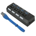 thumbnail image 1 of Puerto de expansión del interruptor del concentrador USB de 4 puertos USB 3.0 de alta velocidad con fuente de alimentación, 1 of 8