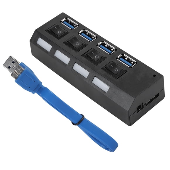 Puerto de expansión del interruptor del concentrador USB de 4 puertos USB 3.0 de alta velocidad con fuente de alimentación