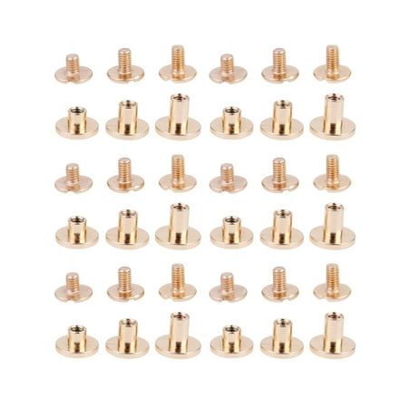 

OUNONA Screws Chicagobinding Screw Rivetsrivet Metal Brass Studs Book Post Button Nail Head Flat Posts Stud Copper Fastener