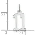 thumbnail image 3 of Sterling Silver Silver/Rhodium-Plated Elongated Number 11 Charm Made In United States qes11, 3 of 5