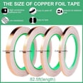 thumbnail image 4 of Copper Foil Tape, Conductive Copper Tape 4 Sizes (0.2/0.24/0.3/0.4 Inches) X 82.5 Feet, Suitable for Stained Glass, 4 of 7