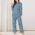thumbnail image 2 of Naloa Blue paisley pattern Pajamas for Women Set, Womens Pajama Sets, Lounge Sets for Women, 2pjs for Women-Small, 2 of 7