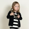 thumbnail image 6 of Girls Uniform Slim Fit Crewneck Cardigan Sweater Black 5, 6 of 8