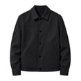 thumbnail image 2 of Hulanddfd Men's Faux Suede Jacket Turn Down Collar Button Down Casual Trucker Coat Fall Winter Outerwear, 2 of 5