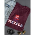 thumbnail image 3 of Merica Hat And Sunglasses T-Shirt Women -Image by Shutterstock, Female XX-Large, 3 of 4