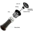 thumbnail image 3 of Salt and Pepper Grinder Set of 2, Premium Stainless Steel Spice Mill with Adjustable Coarseness, Ceramic Blades, Refillable Glass Body with 60Z capacity, 3 of 7