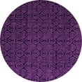 thumbnail image 1 of Ahgly Company Indoor Round Abstract Purple Modern Area Rugs, 4' Round, 1 of 4