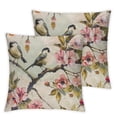 thumbnail image 2 of Acheng Spring Floral Pillow Covers Set of 2 Brown Japanese Cherry Tree Blossom Throw Pillow Covers Outdoor Flower Bird Pillowcase Cushion Cover for Sofa Couch Bedroom White, 2 of 6