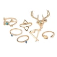 thumbnail image 4 of Juego de anillos bohemios de flecha de estilo vintage de 7 piezas Juego de dorado Jinwen Anillos bohemios de moda, 4 of 8