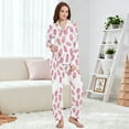 thumbnail image 4 of FORMRS Womens Pajama Set Long Sleeve Top and Pants with Pockets Soft Comfy Lounge Sleepwear, Sizes S-2XL, Pink Popsicle Pattern, 4 of 7