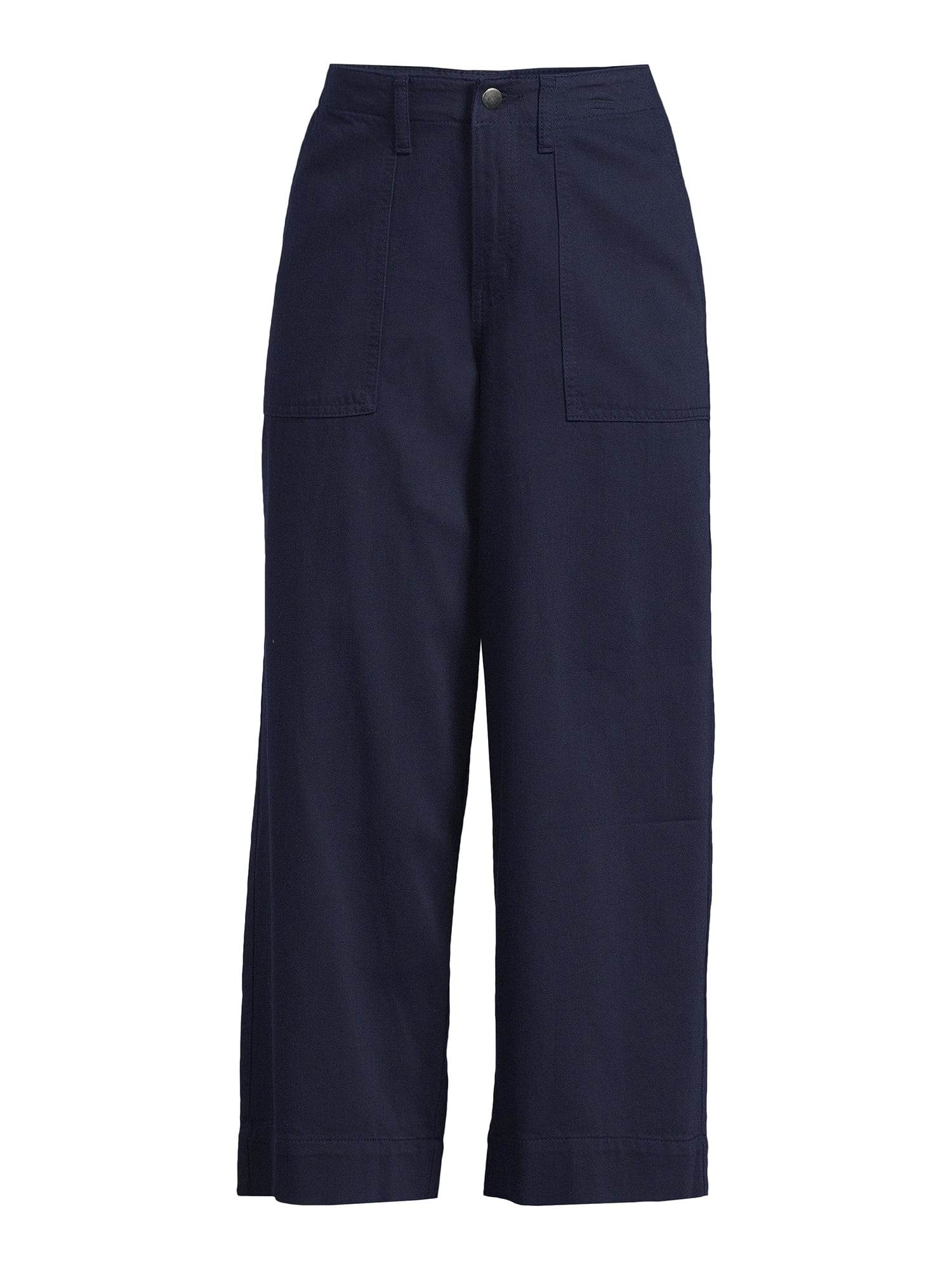 Time and Tru Women's Cropped Wide Leg Pants, Inseam 24", Sizes 2-20