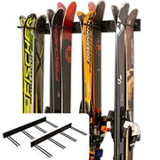 StoreYourBoard Ski Wall Storage Rack, 2 Pack Holds 16 Pairs, Steel Home and Garage Skis Mount