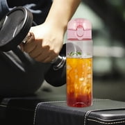 Taotanxi Water Bottle Sports Water Bottle, Reusable Clear Water Bottle BPA-Free Water Bottle, Leak-Proof Plastic Water Bottle, Flip Top Drink Bottles for Travel Gym (26oz, Pink)