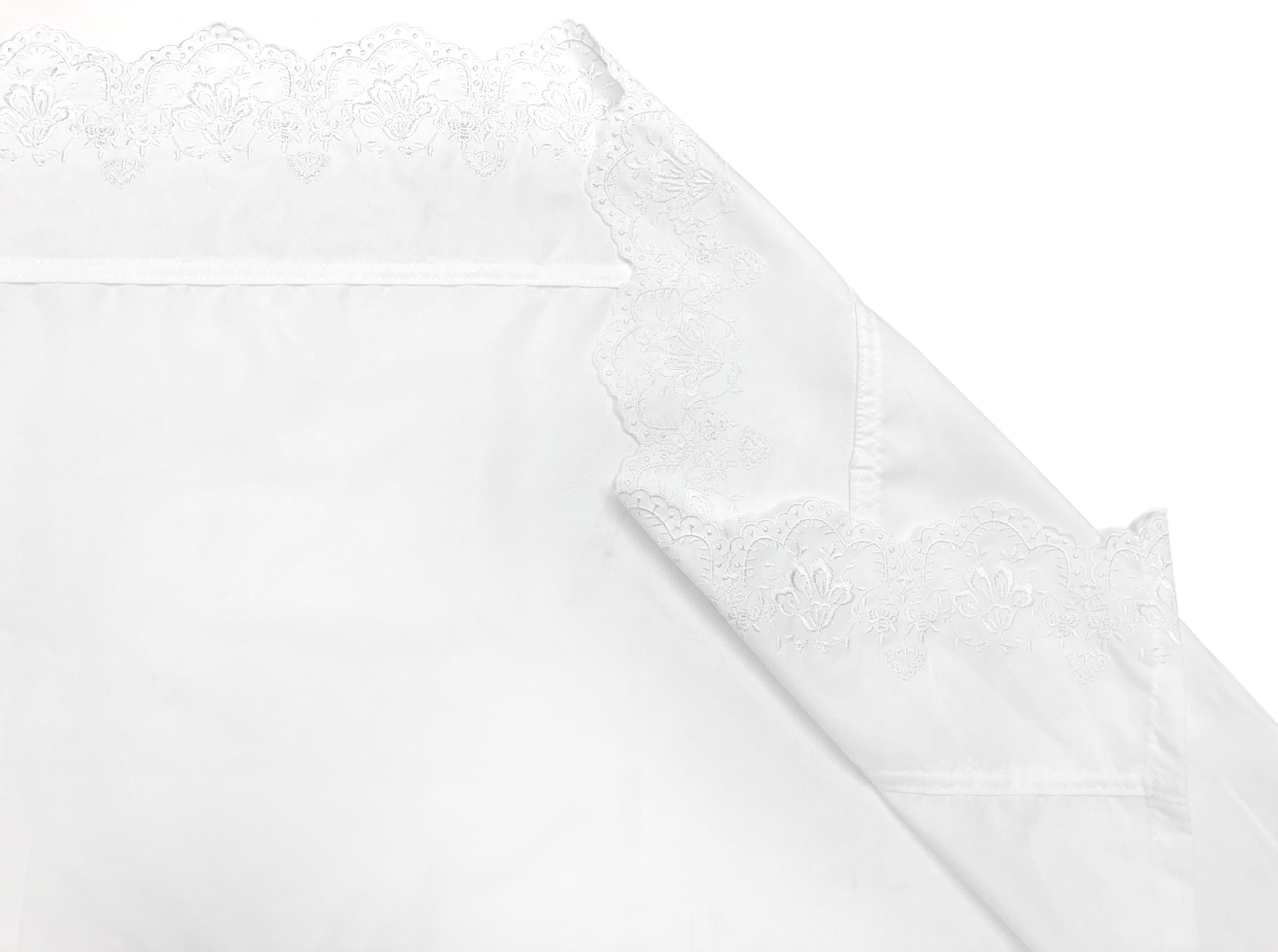 Simply Shabby Chic Embroidered 3-Piece Soft Washed Microfiber Sheet Set, White, Twin