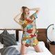 thumbnail image 5 of Balery Fall Maple Leaves Conjunto de Pijama para Mujer con Estampado, Dos Piezas de Manga Corta y Shorts, Ropa de Dormir Suave con Cuello Redondo y Bolsillos-3X-Large, 5 of 6