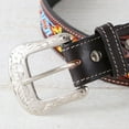 thumbnail image 2 of Western Fashion Accessories Mens  Beaded Floral Tooled Belt 32 Brown, 2 of 3