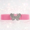 thumbnail image 2 of Butterfly Buckle Elastic Belt,Diamond Waistband,Jeans Dress Fashion Accessories,Sparkling Rhinestone Butterfly Buckle With Elastic Stretchable Waist Design,Fashion Waist Belt For Jeans Dress,Pink, 2 of 7