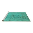 thumbnail image 2 of Ahgly Company Machine Washable Indoor Rectangle Oriental Turquoise Blue Traditional Area Rugs, 4' x 6', 2 of 4