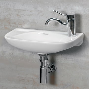 Whitehaus Isabella Collection Small Wall Mount Basin with Center Drain