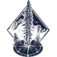 thumbnail image 1 of Majestic Pine Tree in Snowy Mountain Nature on Compass Geometric Art Vinyl Sticker (2" Tall), 1 of 3