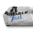 thumbnail image 2 of Airedale Soft Flannel Fleece Throw Blanket, Pop Terrier Family Dog Lover Silhouette Simplistic Pattern, Cozy Plush for Indoor and Outdoor Use, 50" x 60", Charcoal Grey Sea Blue, by Ambesonne, 2 of 5