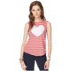 thumbnail image 1 of Aeropostale Camiseta sin mangas con rayas de corazón para mujer, naranja, pequeña, 1 of 3