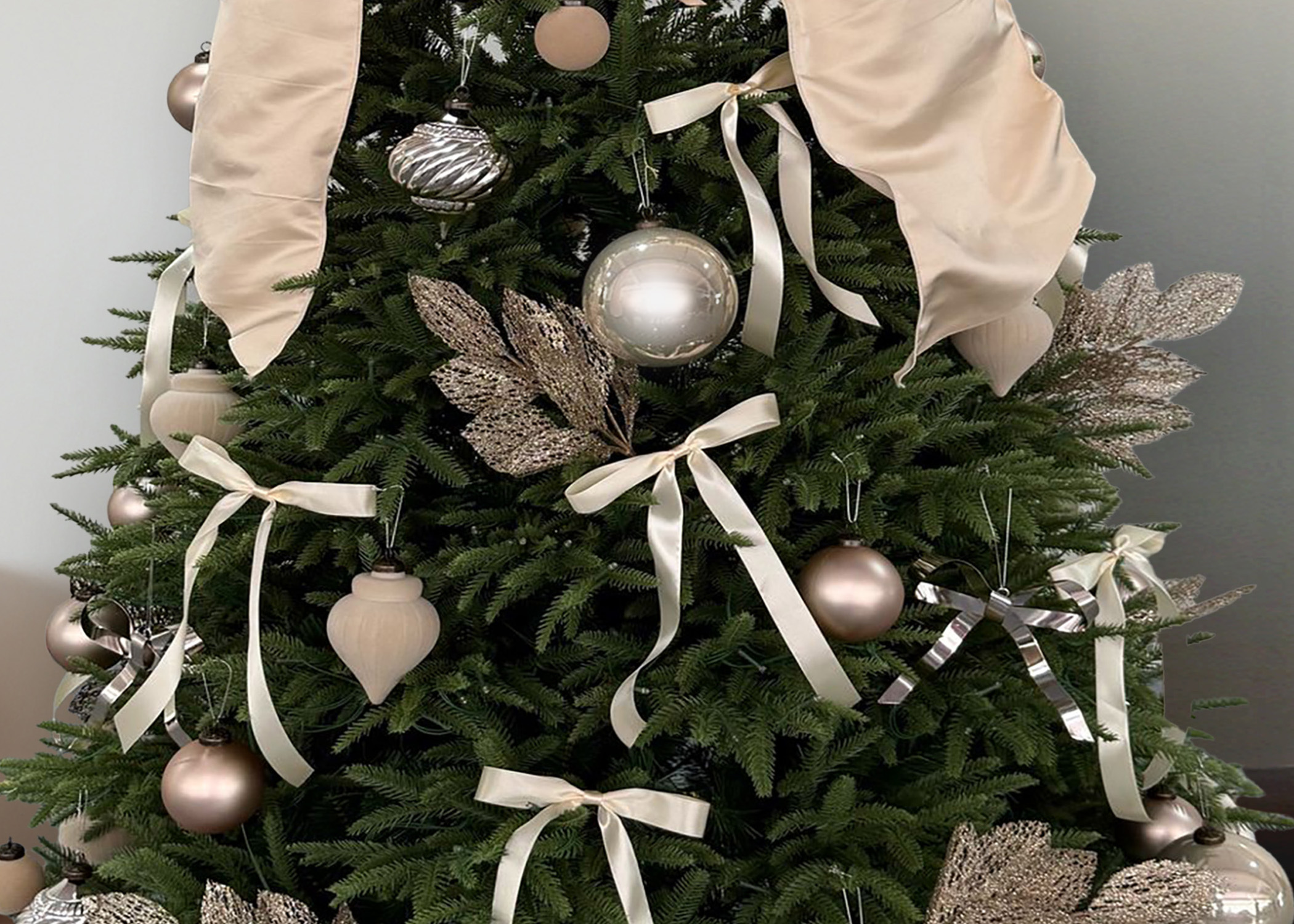 91 Count Champagne Christmas Tree Decorating Kit, by Holiday Time