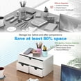 thumbnail image 5 of Bamboo Desk Organizer with Drawers Desktop Storage Drawers for Bills Office Supplies Kitchen Utensils Organizing Tool for Home Classroom Organization No Assembly (White), 5 of 13