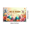 thumbnail image 1 of He is Risen Floral Cross Easter Celebration Banner Church Decor Spring Religious Backdrop Christian Event Decoration Resurrection Sunday, 1 of 4