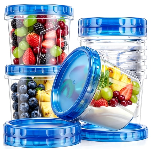 Godance [8 Pack-24 oz] Freezer Storage Containers, Airtight Freezer Containers with Leakproof Twist Top Lids, BPA Free Stackable Food Storage Container for Lunch/Salad/Leftover/Soup/Oats/Ice Cream
