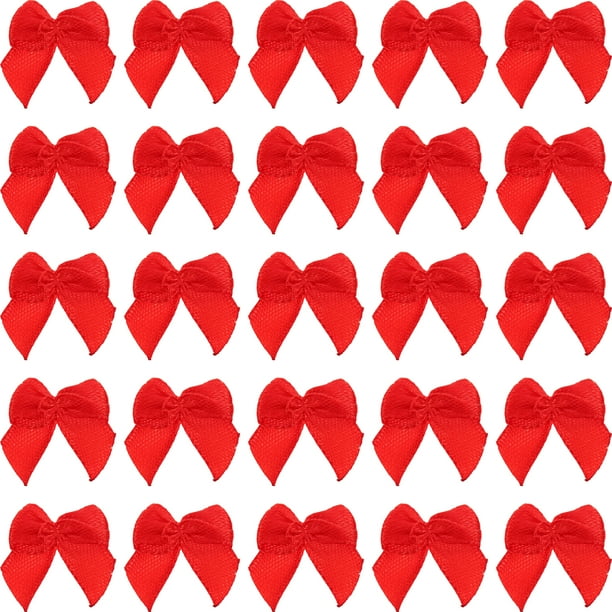 EeaseMX 60 lazos de cinta con flores, hechos a mano, de colores brillantes, accesorios para el cabello para niñas, color rojo