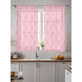 thumbnail image 4 of Sheer Curtains 63 Inch Length 2 Panels Set for Bedroom, Pink White Stripes Semi Sheer Curtains for Windows, Simple Geometric Modern Monochrome Voile Window Treatments Rod Pocket Curtain, 4 of 7