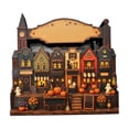 thumbnail image 2 of Wooden Halloween Village Tabletop With Country Style For Decor House Rustic Fall Tray Haunted Town Centerpiece, Halloween Craft Decorations, Creative Gift, Halloween Decor ,1pcs, A, 2 of 8
