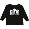 thumbnail image 3 of Inktastic Miami Skyline Grunge Boys or Girls Long Sleeve Toddler T-Shirt, 3 of 5
