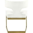 thumbnail image 2 of Maklaine Contemporary Cream Velvet Dining Chair with Rich Gold Metal Base, 2 of 5