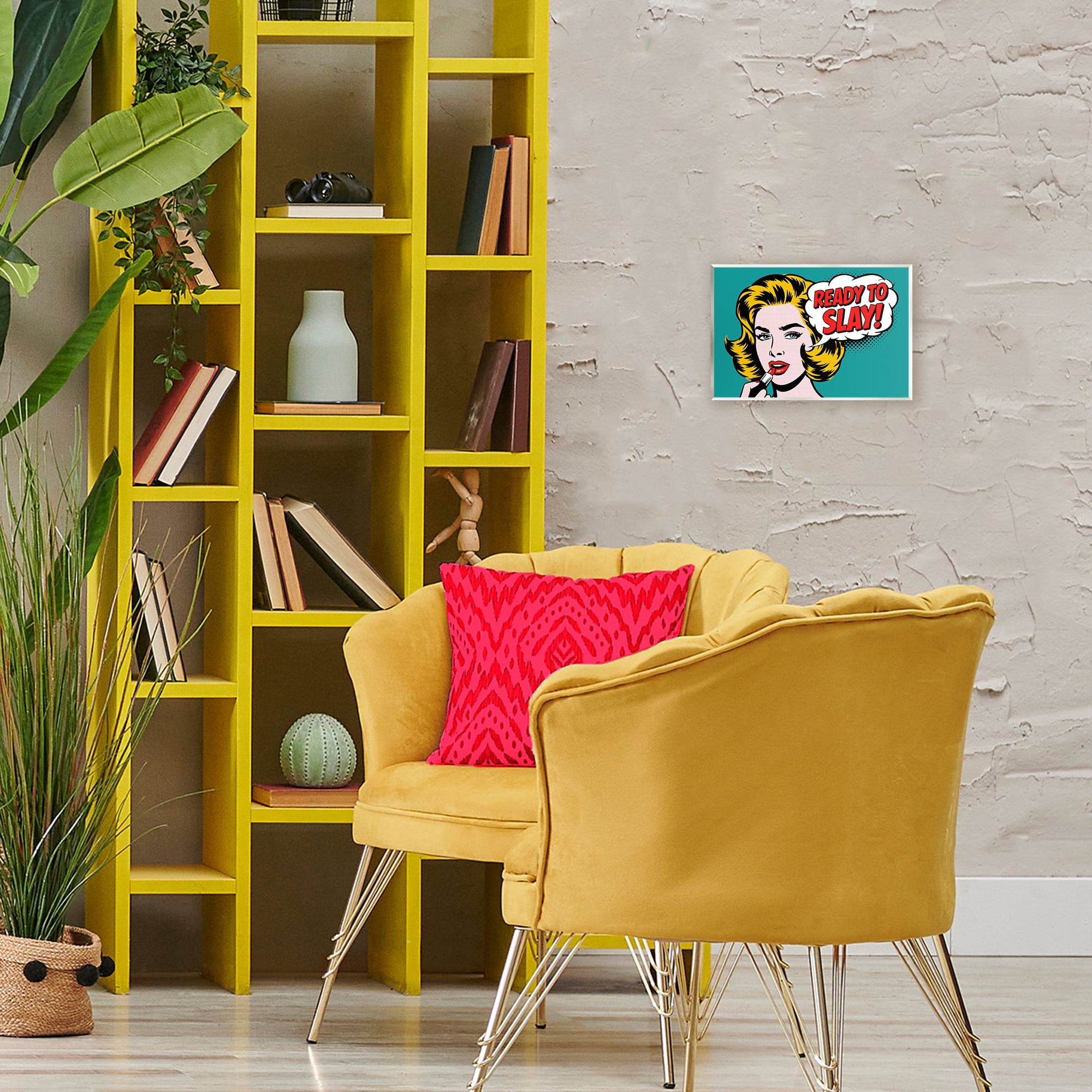 Stupell Industries Ready To Slay Pop Lipstick Wall Plaque Art, design by Andreas Magnusson