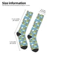 thumbnail image 2 of Naloa Dino Christmas Adventure Snowy Blue Knee Socks, High Socks Long Stretchy Sock Women Knee High Stocking, Long Socks for Women, 2 of 6