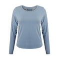 thumbnail image 6 of Women's Basic Long Sleeve Round Crew Neck T-Shirt Top Sport Top with Unique Back Design, 6 of 9