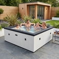 thumbnail image 3 of WAVE Garda 6-Person Square Eco-Foam Hot Tub Bundle with Cover & Mat, 90 Jets, Pebble White, 3 of 7
