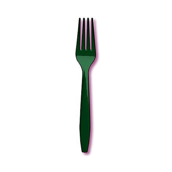 Premium Plastic Forks Emerald Green,Pack of 24 EA