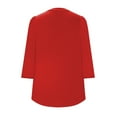 thumbnail image 6 of UAMVSH Tunic Tops for Women Fashionable 3/4 Sleeve Pleated Front Shirts Casual V-Neck Solid Color Business Dressy Blouses(X-Large,Red), 6 of 6