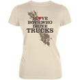 thumbnail image 1 of Boys Who Drive Trucks Cream Juniors Soft T-Shirt - Large, 1 of 1