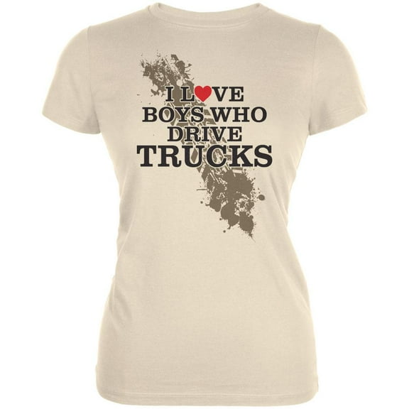 Boys Who Drive Trucks Cream Juniors Soft T-Shirt - Small