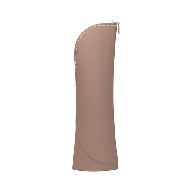 Soporte para brochas de maquillaje de viaje Bolsa de cosméticos pequeña Bolsa de brochas de maquillaje de silicona portátil reutilizable Organizador Marrón Sunnimix Soporte para brochas de maquillaje