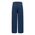 thumbnail image 5 of 26" Inseam Jeans for Women Trendy Elastic High Waisted Wide Leg Jeans Y2k Baggy Jeans Streetwear Fall Denim Pants with Pockets Dark Blue M, 5 of 7