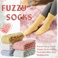 thumbnail image 2 of Womens Fuzzy Socks Soft Warm Fluffy Socks Winter Sleep Thermal Plush Casual Cozy Home Socks, 5 Pairs, 2 of 6
