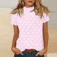 thumbnail image 2 of fatyb Womens Mock Neck Short Sleeve Tops Slim Basic Tee for Women Casual Going out Summer Tunic Shirts, 2 of 6