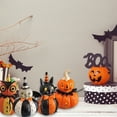 thumbnail image 2 of EIMELI Halloween Sculpture Cat Pumpkin Ghost Fun Scene Painted Gift Handmade Mini 4PCS Resin Creative Party Home Garden Decor, 2 of 8
